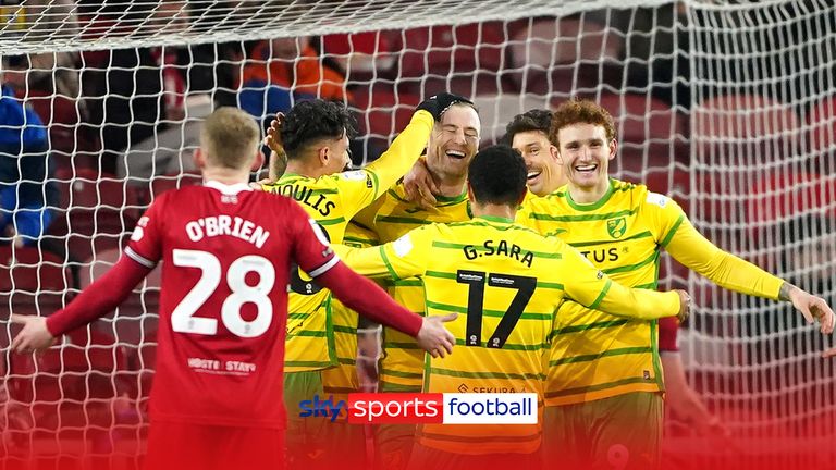 Ashley Barnes first fell over before slotting home as Norwich City took the lead against Middlesbrough.