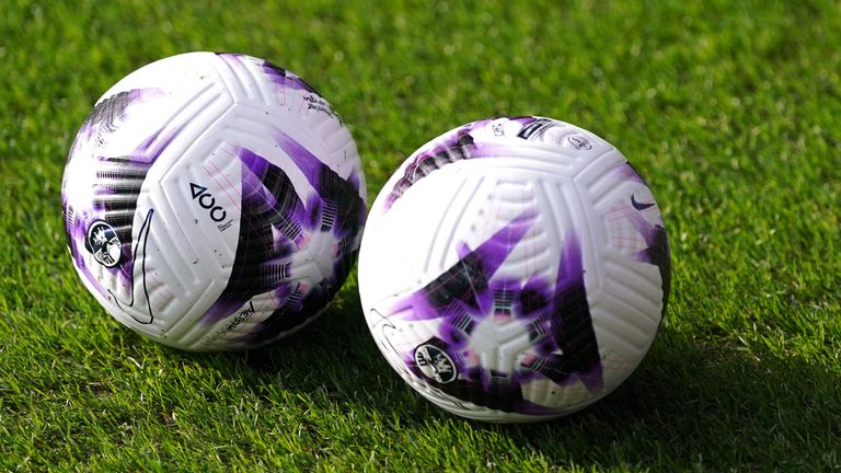 A general view of Nike Flight summer match balls ahead of the Premier League match at Selhurst Park, London. Picture date: Saturday February 24, 2024.