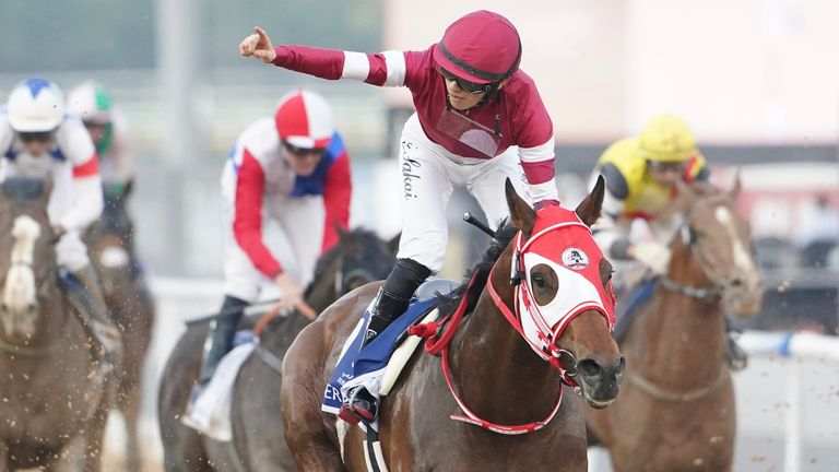 Forever Young  wins the UAE Derby on the Dubai World Cup securing his place in  the Kentucky Derby