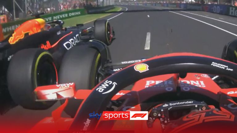 Sainz overtakes Verstappen to lead Australian GP