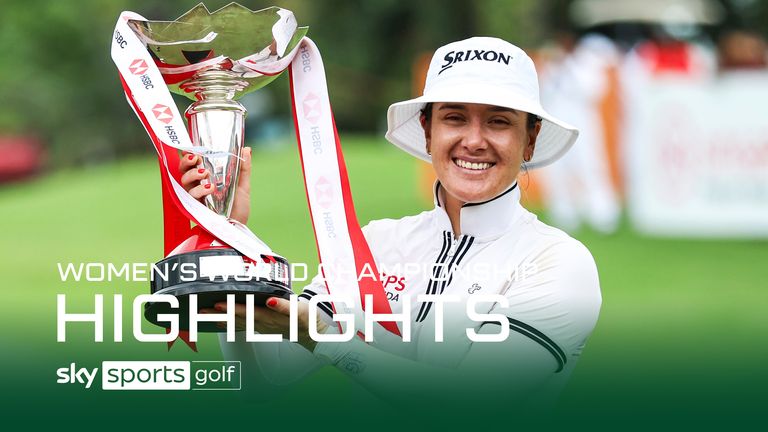 Hannah Green of Australia poses with the trophy after the third round of the HSBC Women&#39;s Wold Championship at the Sentosa Golf Clubin Singapore Sunday, March 3, 2024. (AP Photo/Danial Hakim)


