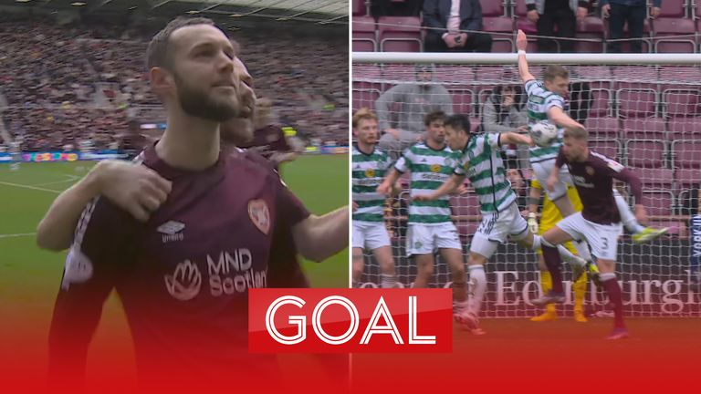 Grant scores for Hearts against Celtic