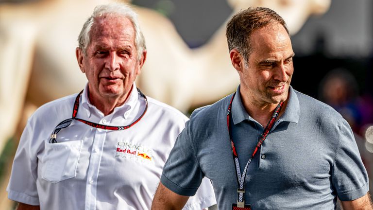 Helmut Marko was seen with Managing director of Red Bull GmbH Oliver Mintzlaff at the Saudi Arabian Grand Prix on Saturday