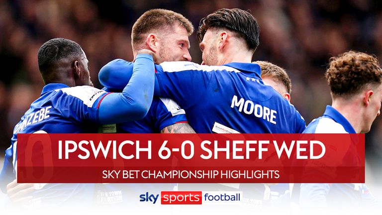 Highlights of the Sky Bet Championship match between Ipswich and Sheffield Wednesday