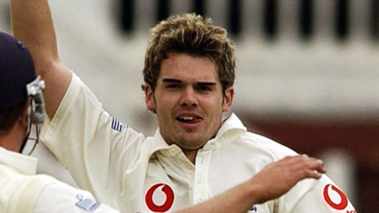 James Anderson on his Test debut vs Zimbabwe at Lord's, 2003