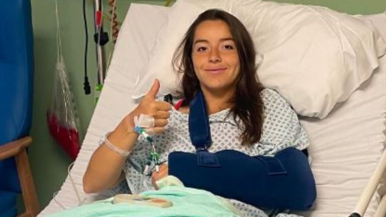 Jodie Burrage undergoes wrist surgery