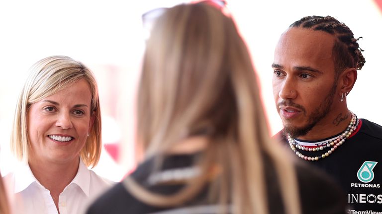 Lewis Hamilton (R) has backed Susie Wolff (L) over taking legal action against the FIA