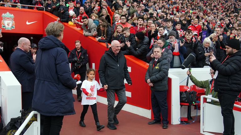Eriksson was given a standing ovation by the Anfield crowd as he came out the tunnel