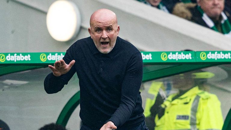 GLASGOW, SCOTLAND - MARCH 10: Livingston Manager David Martindale during a Scottish Cup Quarter Final match between Celtic and Livingston at Celtic Park, on March 10, 2024, in Glasgow, Scotland. (Photo by Mark Scates / SNS Group)