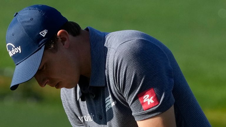 Matt Fitzpatrick, of England, putts on the 12th hole during the second round of The Players Championship golf tournament Friday, March 15, 2024, in Ponte Vedra Beach, Fla. (AP Photo/Lynne Sladky)