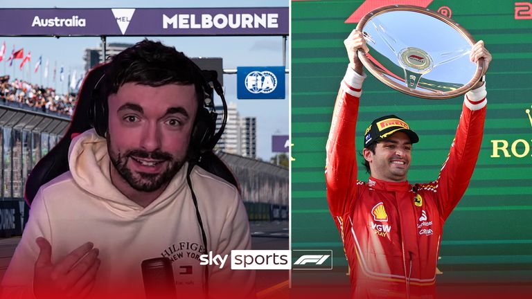 MATT GALLAGHER REACTS TO CARLOS SAINZ AUS WIN THUMB 