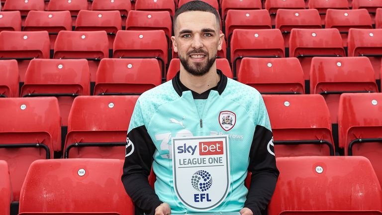 Adam Phillips of Barnsley FC wins EFL Sky Bet League One player of the month award for February 2024 at Oakwell, Barnsley, United Kingdom, 7th March 2024.
