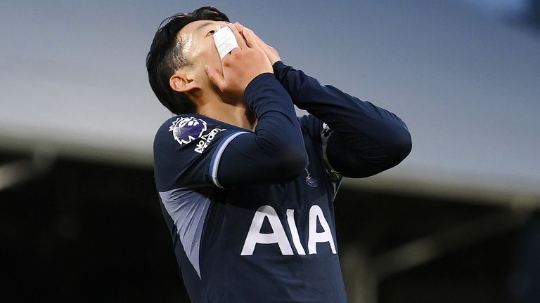 Heung-Min Son rues a missed chance against Fulham