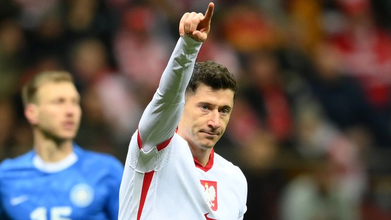 Robert Lewandowski surprisingly failed to score for Poland before he was substituted in the 70th minute 