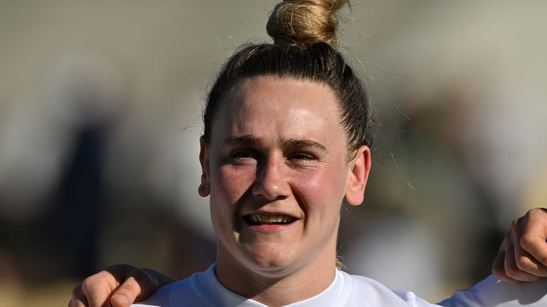 PARMA, ITALY - MARCH 24: Megan Jones of England  during the Guinness Women's Six Nations 2024 match between Italy and England at Stadio Sergio Lanfranchi on March 24, 2024 in Parma, Italy. (Photo by Chris Ricco - RFU/The RFU Collection via Getty Images)