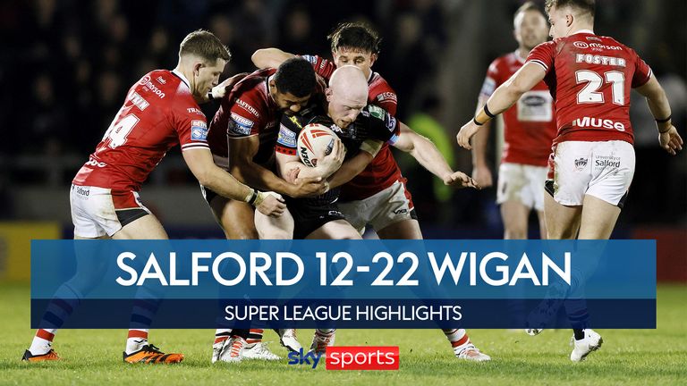 Highlights of Salford Red Devils&#39; clash with Wigan Warriors in the Super League.