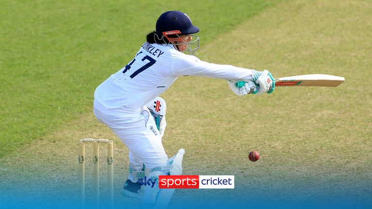 England&#39;s Sophia Dunkley bats