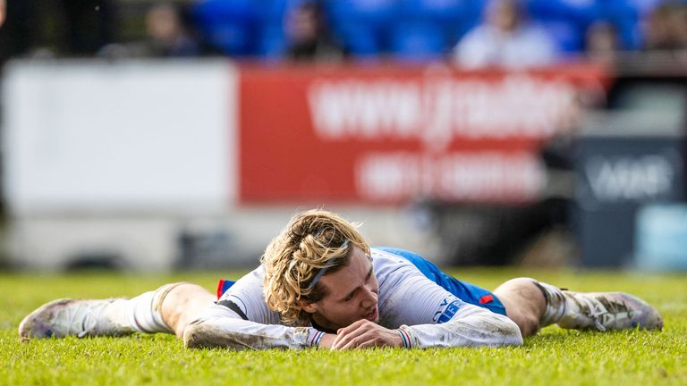 Todd Cantwell was injured in Rangers win at St Johnstone last month
