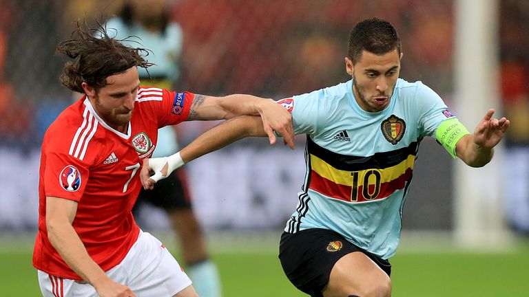 Allen in action for Wales at Euro 2016 in the semi-final against Belgium