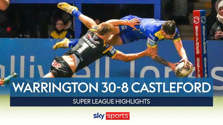 Highlights of the Warrington Wolves' clash with Castleford Tigers in the Super League.