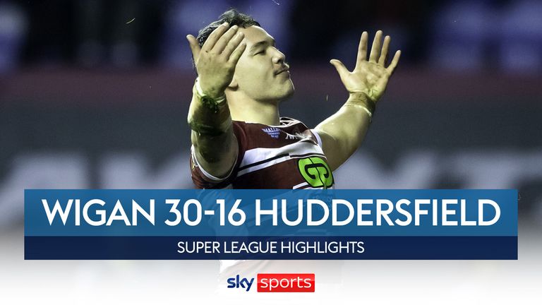 Highlights of the Wigan Warriors' clash with Huddersfield Giants in the Super League.