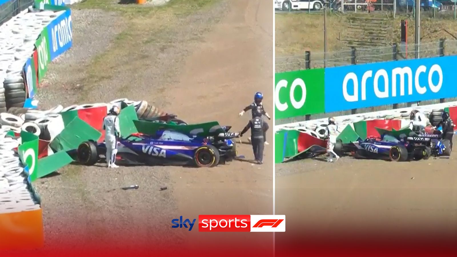 Gran accidente entre Ricciardo y Albon en la primera vuelta provoca bandera roja temprana