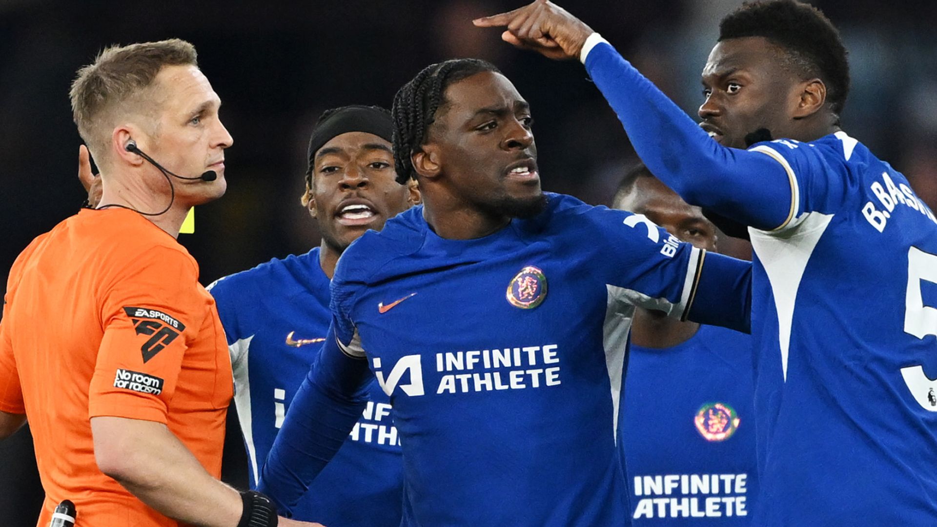 Chelsea controversially denied late winner after spirited comeback at Villa