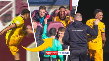 Subbed off to sent off! | Livingston's Yengi throws a costly strop against Hearts!