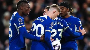 Noni Madueke, Nicolas Jackson and Cole Palmer were all involved in an argument over a Chelsea penalty against Everton
