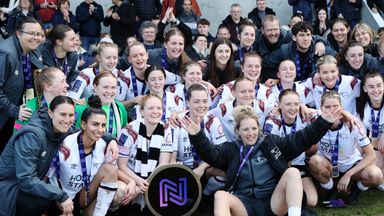 Derby County Women celebrate winning the first national trophy in their history