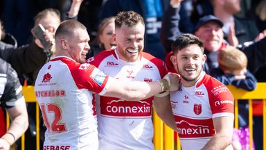 Hull KR's Joe Burgess (centre) scored a stunning try as Rovers got past Leigh in the Challenge Cup quarters 