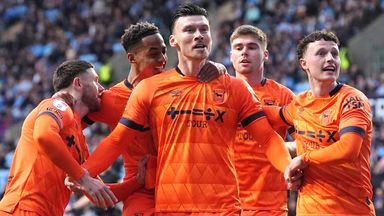 Kieffer Moore put Ipswich ahead at Coventry