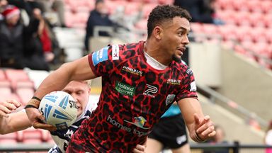 Image from Umyla Hanley: Leigh Leopards winger makes mark ahead of Super League derby reunion with Wigan Warriors