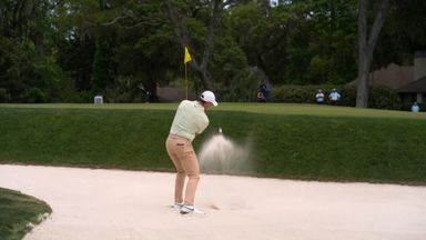 McIlroy birdies with a beautiful bunker shot to go two under!