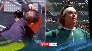 Rublev erupts TWICE at umpire during Madrid match