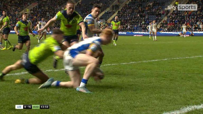 Luis Roberts latches onto kick to pull one back for Leeds | Rugby ...