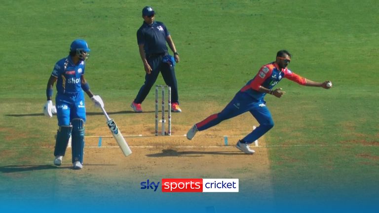 Axar Patel takes catch - IPL
