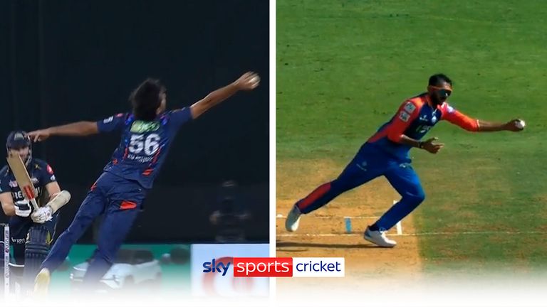 Ravi Bishnoi and Axar Patel both took brilliant one-handed catches in the IPL today.