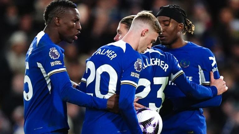 Nini Madueke, Nicolas Jackson and Cole Palmer were all involved in an argument over a Chelsea penalty against Everton
