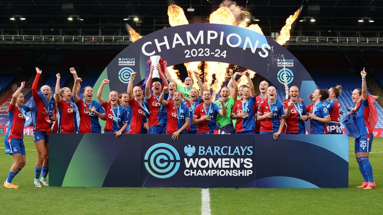 Crystal Palace won the Championship title and will play in the WSL next season