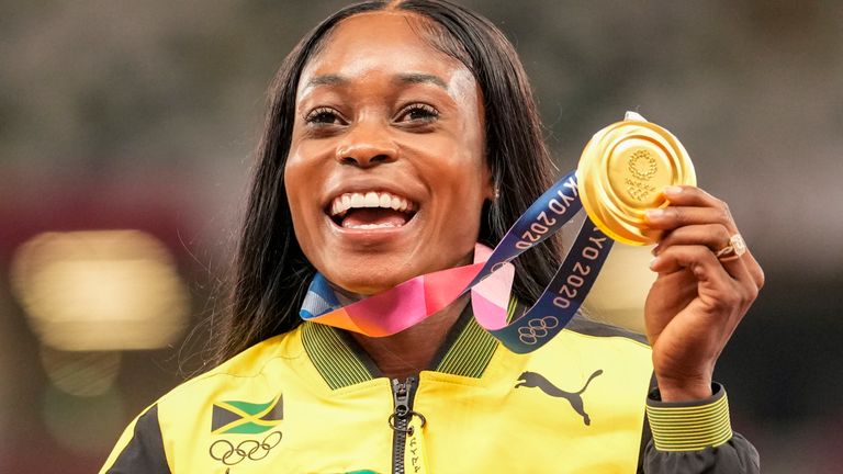 Elaine Thompson-Herah claimed a sprint double for Jamaica at the Tokyo Games