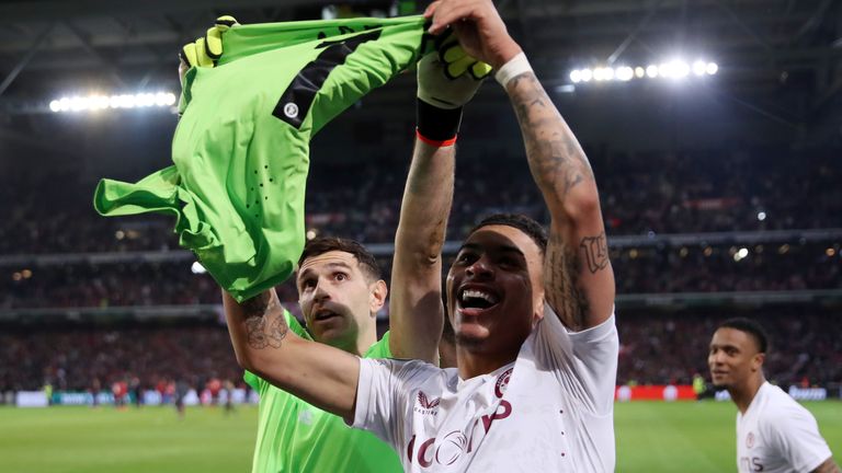 Europa Conference League 2023/24 Quarter-final second leg match between Lille OSC and Aston Villa at Stade Pierre-Mauroy on April 18, 2024 in Lille, France.(Photo by Alex Pantling/Getty Images) (Photo by Alex Pantling/Getty Images)