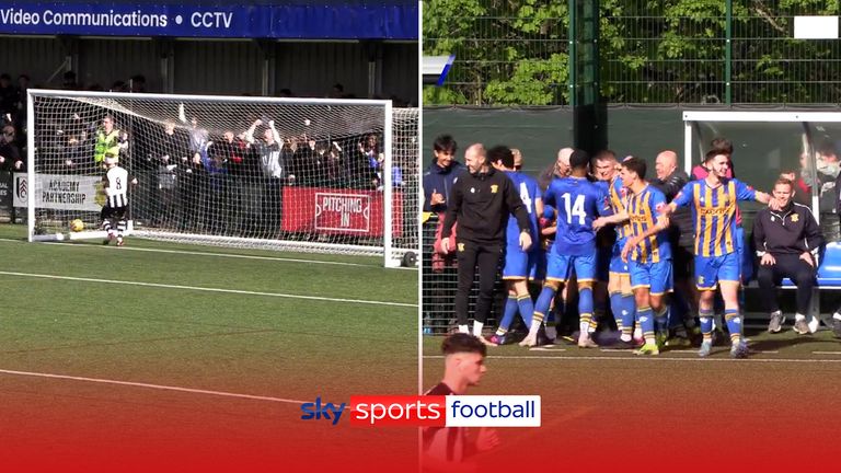 Paul Hodges scored an outrageous goal from the edge of his own box as Basingstoke beat Dorchester in their non-league clash.