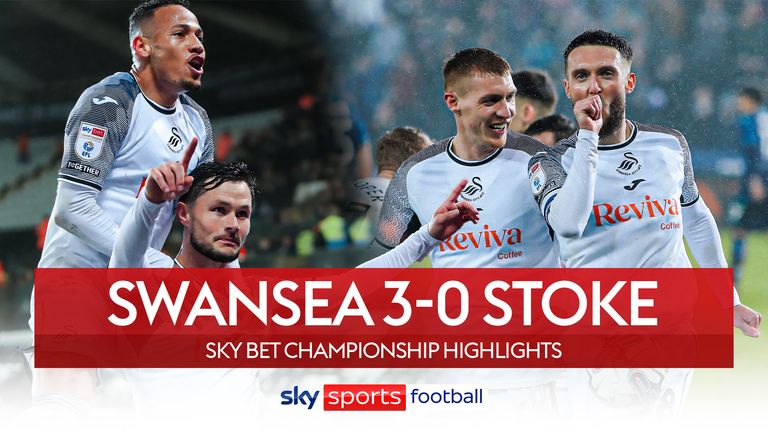 Highlights of the Sky Bet Championship match between Swansea City and Stoke City.