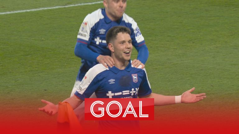 Hirst gets the first crucial goal for Ipswich