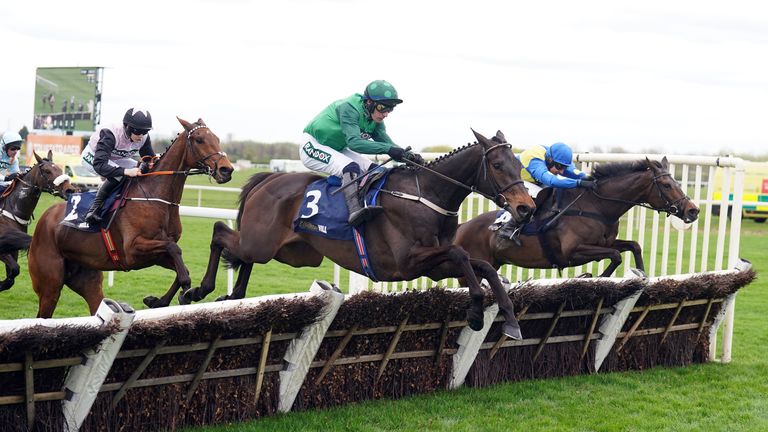 Impaire Et Passe and Paul Townend jump the last in front at Aintree