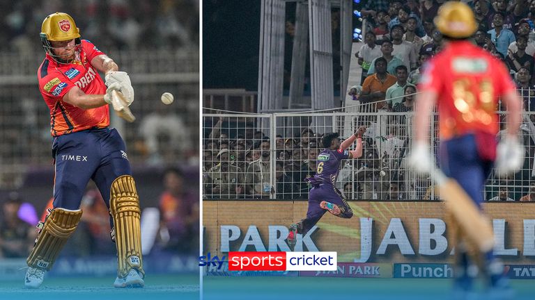 Jonny Bairstow smashed nine sixes en route to a century for Punjab Kings in their record T20 run chase against Kolkata Knight Riders in the IPL. 