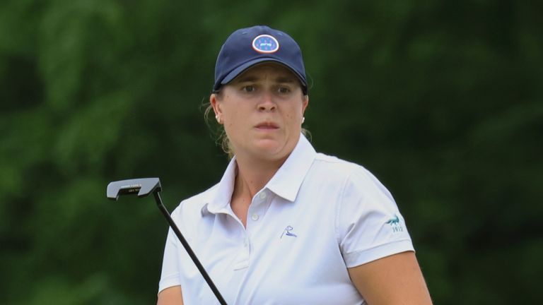 SYLVANIA, OH - JULY 13: Lauren Coughlin watches her put on the 18th green during the first round of the LPGA Dana Open on July 13, 2023 at Highland Meadows Golf Club in Sylvania, Ohio. (Photo by Scott W. Grau/Icon Sportswire) (Icon Sportswire via AP Images)
