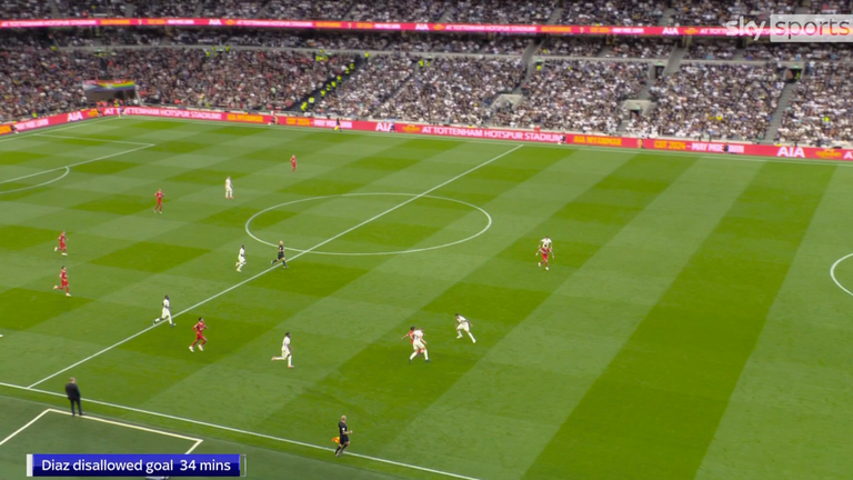 Luis Diaz's goal was incorrectly disallowed for offside during Liverpool's defeat at Tottenham