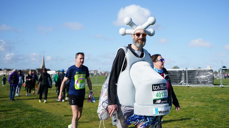 There was also a competitor dressed as a tap ahead of the race